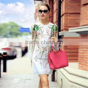 European Latest Fashion Style Sleeveless Women Custom Print Dress Made for 2015 Summer thumbnail-1