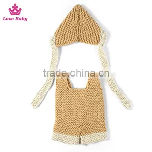 Newborn Pants and Hat Bonnet Suspenders Pants and Hat Set, China Wholesale Cotton Baby Photography Props Cheap thumbnail-2