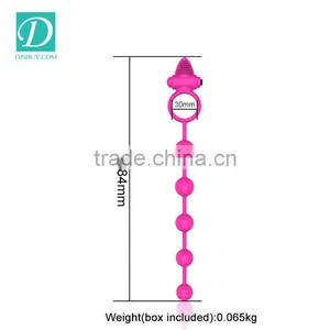 New Sex Products Vibrating Cockring Brush Rocking Long Anal Bead Butt Plug thumbnail-3
