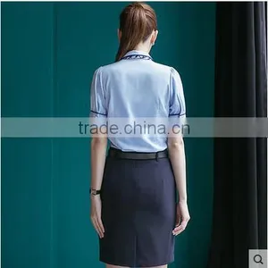 Custom High Quality Korea Design Female Uniform Fancy Blouse Designs Top Blouse thumbnail-3