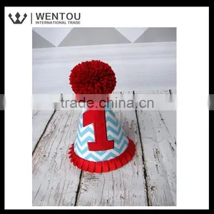 Wholesale Navy Blue and Green Argyle Number Birthday Hat thumbnail-5