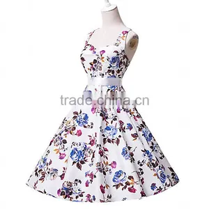 Walson Womens Ladies New Floral Vintage 1950s Rockabilly Party Prom Tea Dress thumbnail-4