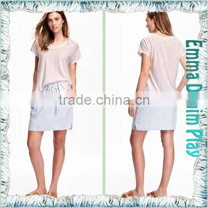 2016 New Design High Quality Fashion Ladies Stylish Heart Neck Thin Cotton T-Shirt thumbnail-3