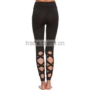 Factory Supply Lady Fitness Yoga Wear Sexy Tight Crisscross Tights thumbnail-2