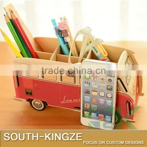 Creative DIY Paper Puzzle Desktop Storage Box Office Stationery Pencil Case, Pen Storage Rack, Pen Stand Holder thumbnail-2