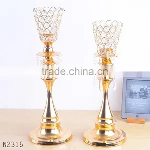 Hot Sale Crystal Candle Holder for Wedding Decoration JC-001 Set of 2 thumbnail-1