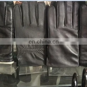 Winter Black Genuine Fashion Men Leather Sheepskin Glove thumbnail-6
