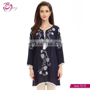 Guangzhou Apparel Summer Thread Long Sleeve Blouse Fashion Design thumbnail-1