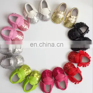 Hot Sale Cute Baby Glitter Shoes With the Fringe Moccasins thumbnail-1