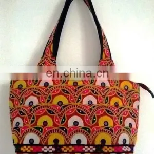 2015 Newest Elegant Kutchi Banjara Tote Bag -Vintage Banjara Gypsy HandBag-Wholesale Indian Cotton Kutchi Embroidery Hand Bags thumbnail-1