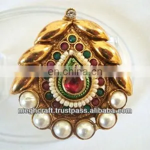 Indian Polki Rings - Kundan Polki Rings - Antique Finger Rings - One Gram Gold Rings - Wholesale Online Rings thumbnail-1