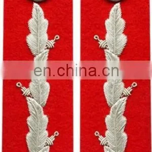 Officer Uniform Collar Gorgets, Police Goergets, Military Gorgets, British Gorget With Oak Leaf Embroidery thumbnail-3