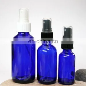 2OZ 4OZ 8OZ Cobalt Blue Boston Round GLASS Spray Bottles w/ Fine Mist Spray thumbnail-3