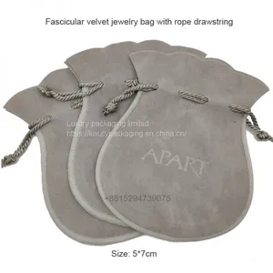 Customized Fascicular Jewelry Packaging Bag Velvet Drawstring Jewelry Pouch Bag With Custom Logo thumbnail-1
