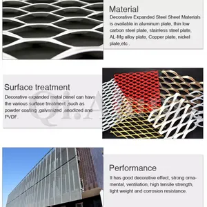Stainless Steel Expanded Metal Wire Mesh Fabric Metal Mesh Curtain thumbnail-5