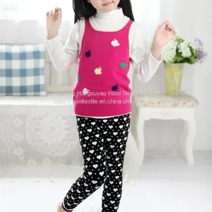 Custom Knitted Cotton Cute Heart Pattern Jacquard Children's Leggings thumbnail-1