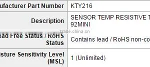 Sensors, Transducers Thermistors - PTC KTY21-6 SENSOR TEMP RESISTIVE TO-92MINI thumbnail-2