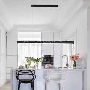 Modern LED Long Pendant Light Linear Hanging Lights Black Brown Pendant Lamp for Dining Room Kitchen Lighting Fixture thumbnail-4