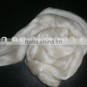 100% Worsted Combed Light-grey Cashmere Top thumbnail-1