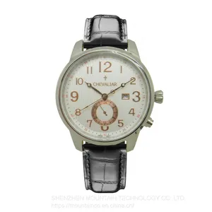 Stainless Steel Fashion Watches Genuine Leather Multi-function Quartz Man Watch thumbnail-1
