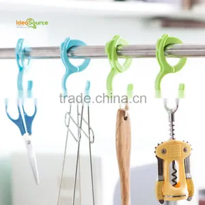 2Pcs/Set Candy Color Plastic Bag Hook Hanger thumbnail-2