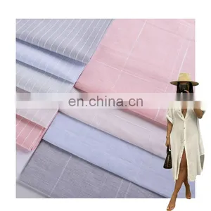 High Quality Cotton Linen Stripe Slubbed Custom Fabric for Garment thumbnail-1