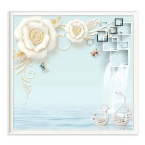 Home Clinic Shop Hotel Decorative Bamboo Fiber Wall Mural 3D Interior Castle Wall Murals Drop Ship thumbnail-5