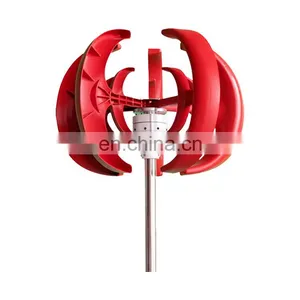 Hot Sale 100w 12V 24V Small Vertical Axis Wind Turbine Red Lantern Wind Turbine thumbnail-1