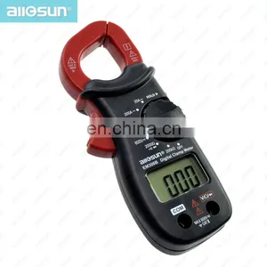Allosun Handheld Clamp Meter Digital AC DC Volt AC Amp OHM LCD Audible Diode Tester Portable Handheld Clamp Multimeter thumbnail-2