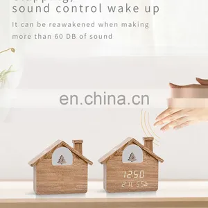 Creative House Shaped Christmas Decorative LED Digital Clock Temperature Humidity Display Night Light Desk & Table Clock Spring thumbnail-5