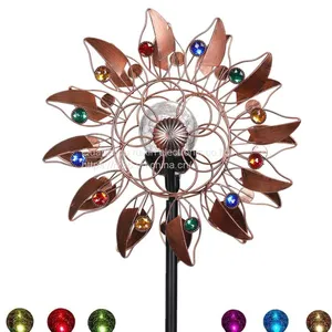 Solar Wind Spinner Multi-Color LED Lighting With Kinetic Wind Aculptures thumbnail-3
