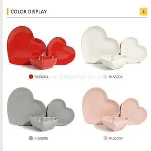Wholesale Heart Shaped Dinner Set Plates With Bowl thumbnail-5