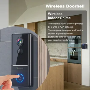 Ringsee Night Vision Wifi Video Doorbell Low Power 2 Way Intercom Smart Door Bell Camera Wireless Doorbell Chime thumbnail-2