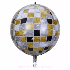 Wholesale 22-Inch 4D Disco Foil Balloons Metallic Laser Round Balloons for Dance Party Birthday Decorations thumbnail-3