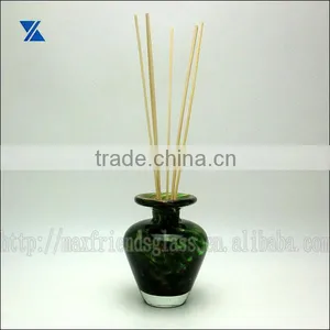 Mottled Green Glass Reed Diffuser, Perfume Bottle thumbnail-1