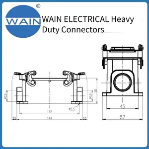 Wain Heavy-duty Connector, Corrosion-resistant, H24b-msf-2l/sc-2pg21, Metal 24b Housing, Rectangular Connector, Aviation Plug thumbnail-3