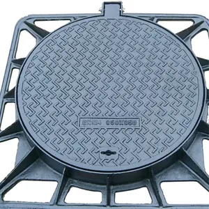 Iron Rainwater Drainage Manhole Cover for Airport Road Facilities Model 12 Black Durable Round Shape thumbnail-4