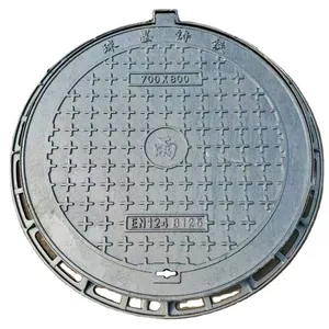 Hot Sale Jingdong E600 Heavy Duty Casting Ductile Iron Round Shape Manhole Cover With Frame Black Customized Size thumbnail-1