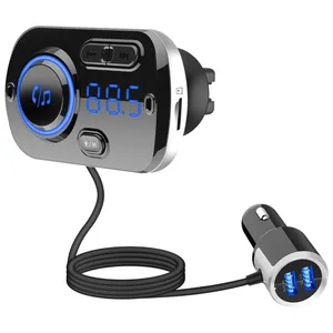 OEMBC49BQ FM Transmitter Car Kit Handsfree Wireless Bluetooth MP3 Player Dual USB QC3.0 Fast Charger thumbnail-5