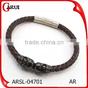 Skull Costume Jewellry Wholesale Leather Bracelet thumbnail-1