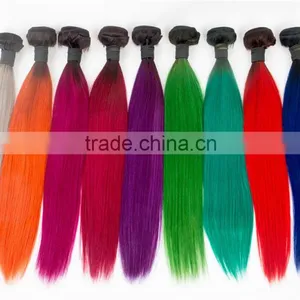 Cheap Ombre Human Hair Extension From 8" to 28" Black and Red Ombre Hair thumbnail-1