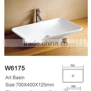 Bathrooms Design Countertop Rectangular White Ceramic Art Basin thumbnail-2