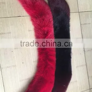 Winter Trendy Fox Fur Stripe Real Fur Fabric Collar For Garment thumbnail-1