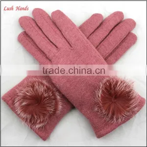 Ladies Fashion Pink Woolen Hand Gloves Manufactory thumbnail-5