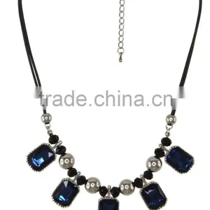 Faceted Faux Gem Statement Necklace thumbnail-2