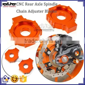 BJ-CA-KT001-OR Motorcycle CNC Rear Axle Spindle Chain Adjuster Blocks for KTM DUKE 125/200/390 thumbnail-1