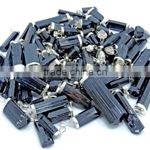 (IGC)Natural Black Tourmaline Crystal Pendants thumbnail-1