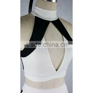 Sexy Women Sleeveless Two Piece Crop Top Bodycon Dress For Night Clubwear Party thumbnail-3