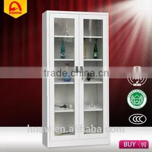 Sliding Glass Door Steel Wardrobe Filing Cabinet Drawer Stopper Glass Door Cupboard thumbnail-2