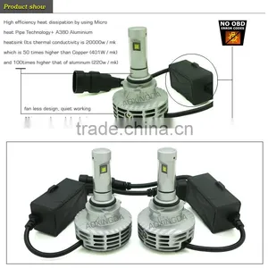 9006 HB4 6G 7G 8G 9G Led Headlight no OBD Error Code Fanless All in One 6000LM 5 Color Optional LED Headlight thumbnail-2